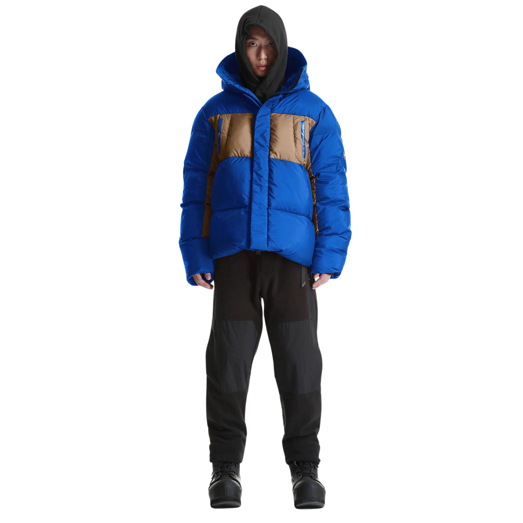 Krakatau Giacca Rook Short Puffer Jacket Blue Beige Multicolore Sintetico Uomo Super Vintage