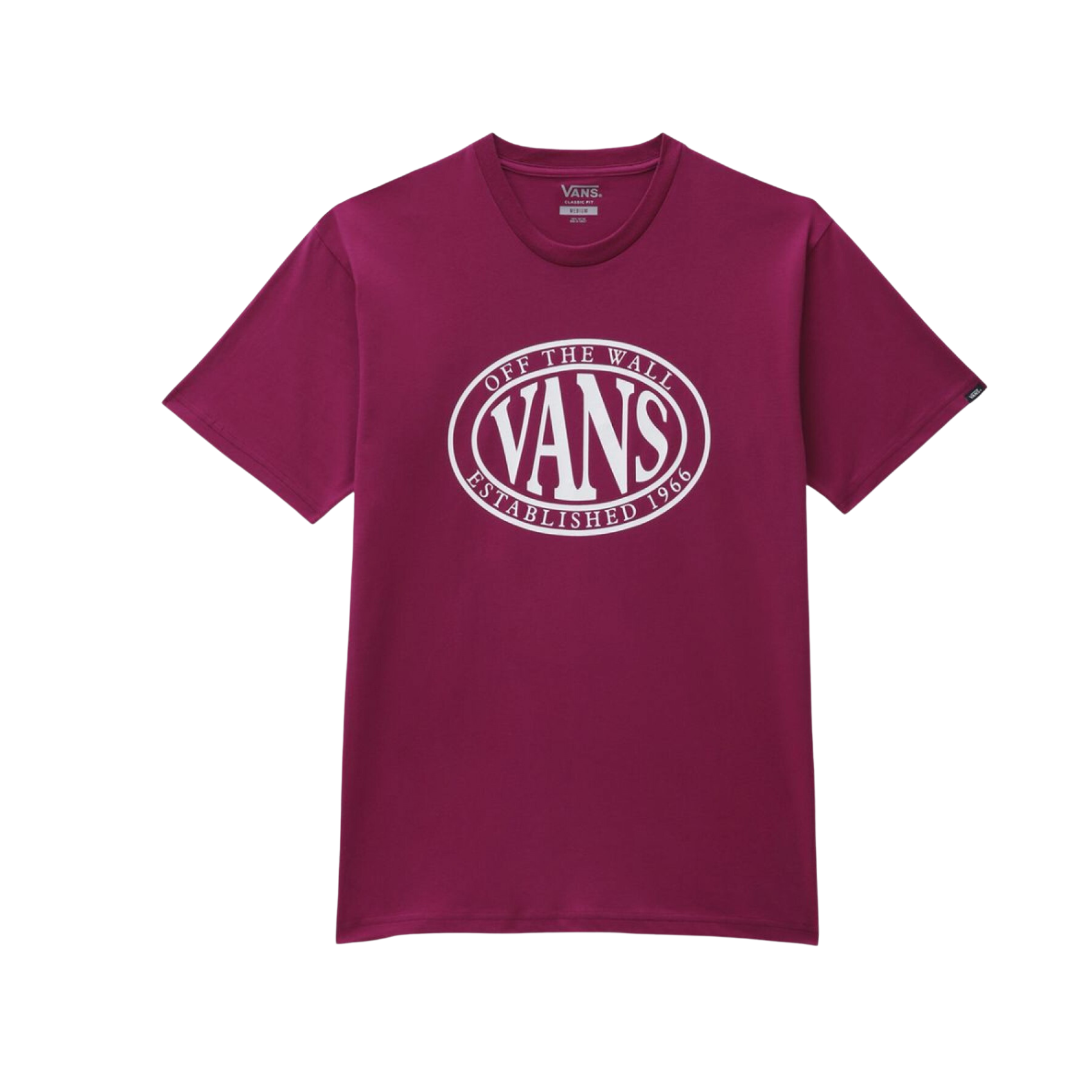 Vans T Shirt Oval Type Ss Tee Bordeaux Cotone Uomo Super Vintage