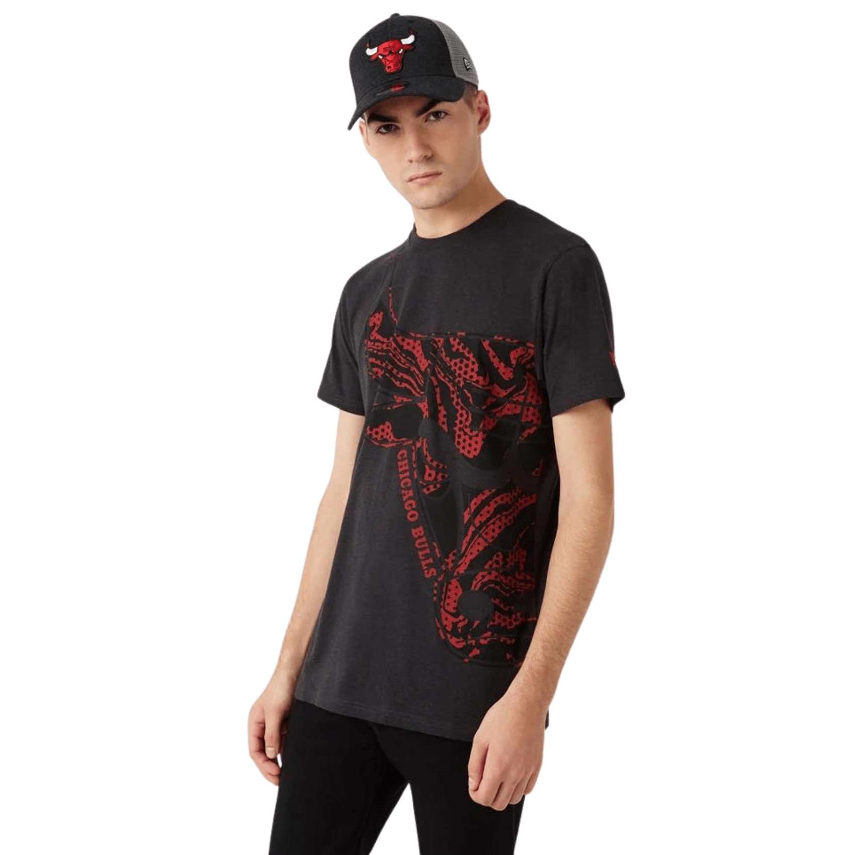 NBA CHICAGO BULLS INFILL GRAPHIC T-SHIRT 'BLACK