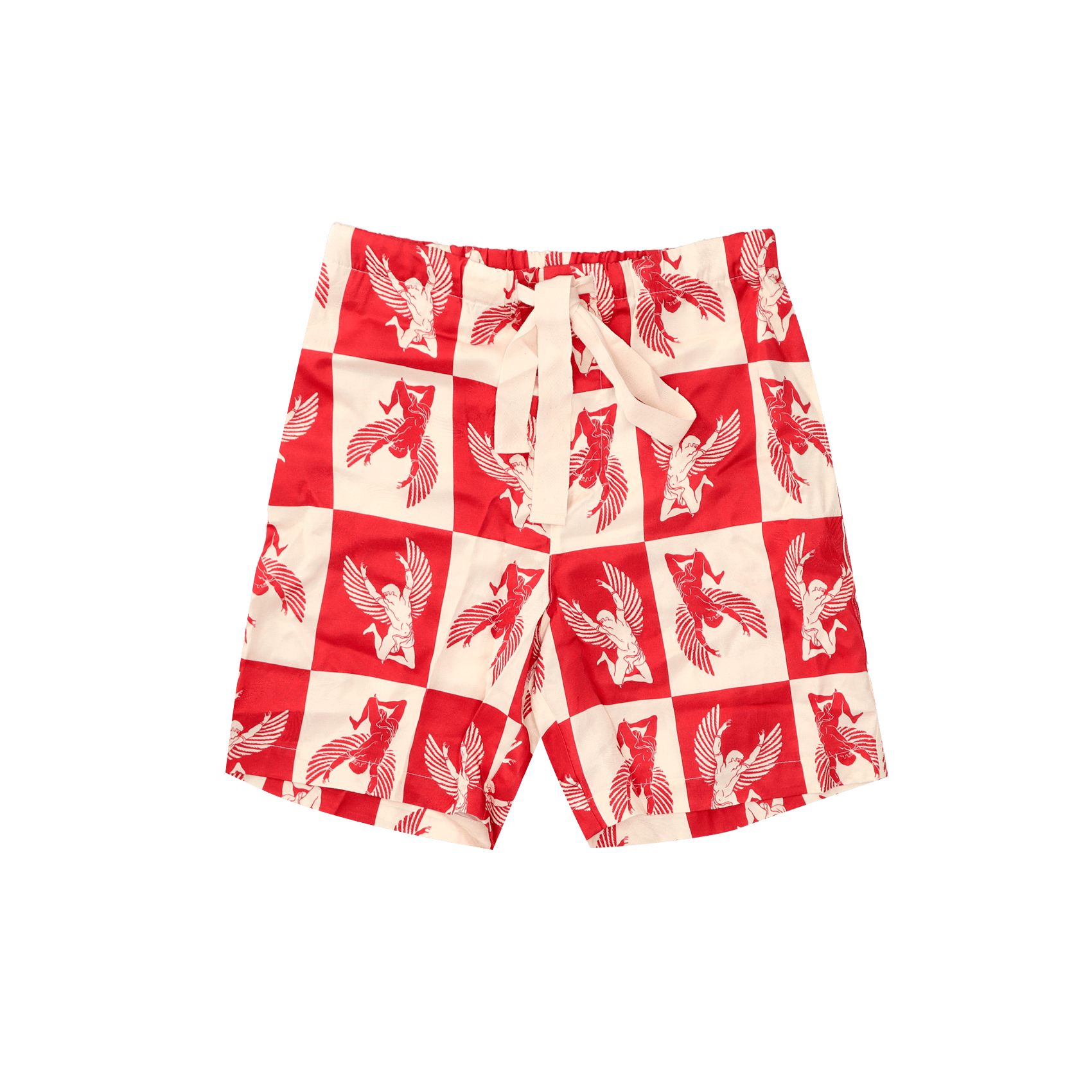 Agnes Relax Shorts - Red/Cream.