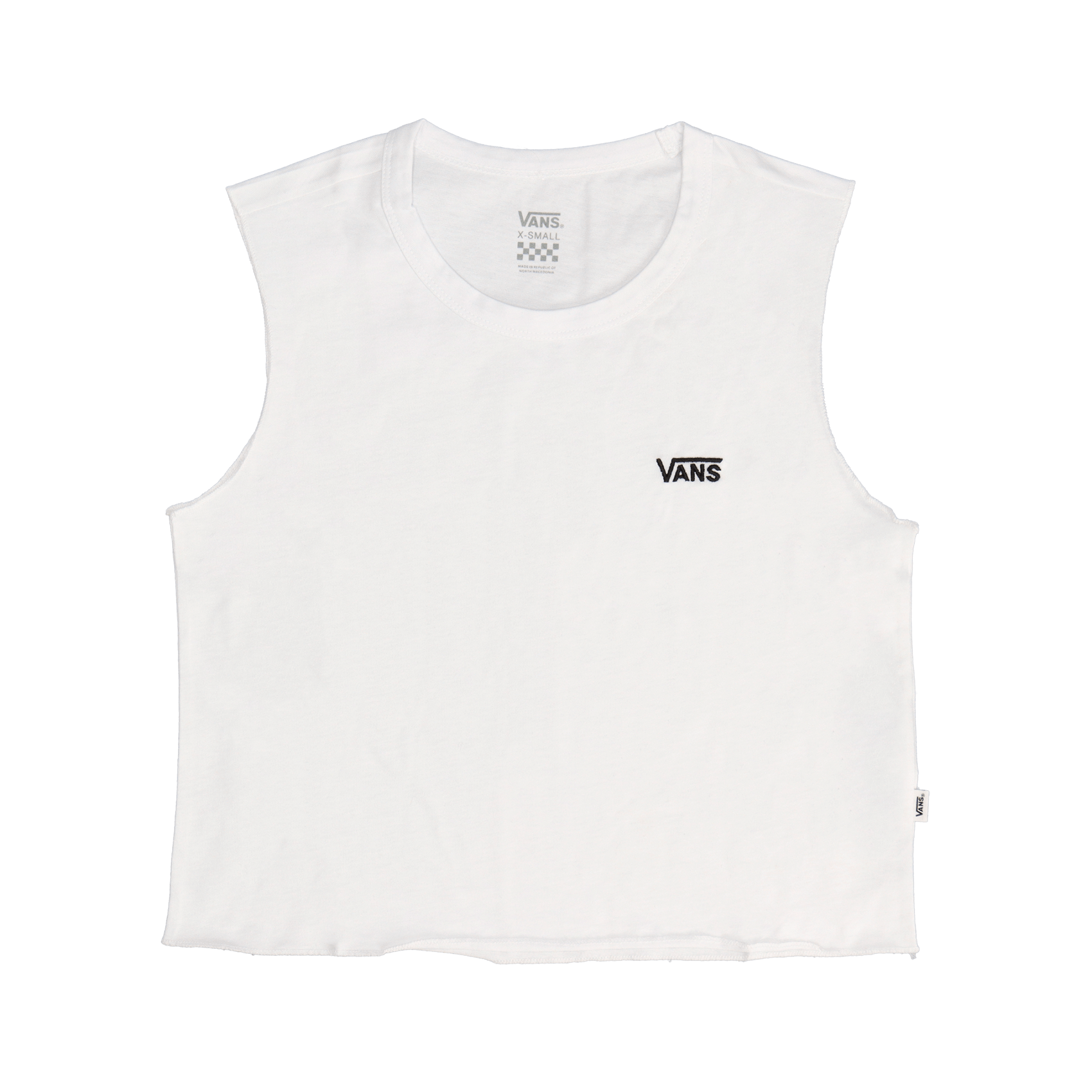 Junior V Muscle Crop - White.