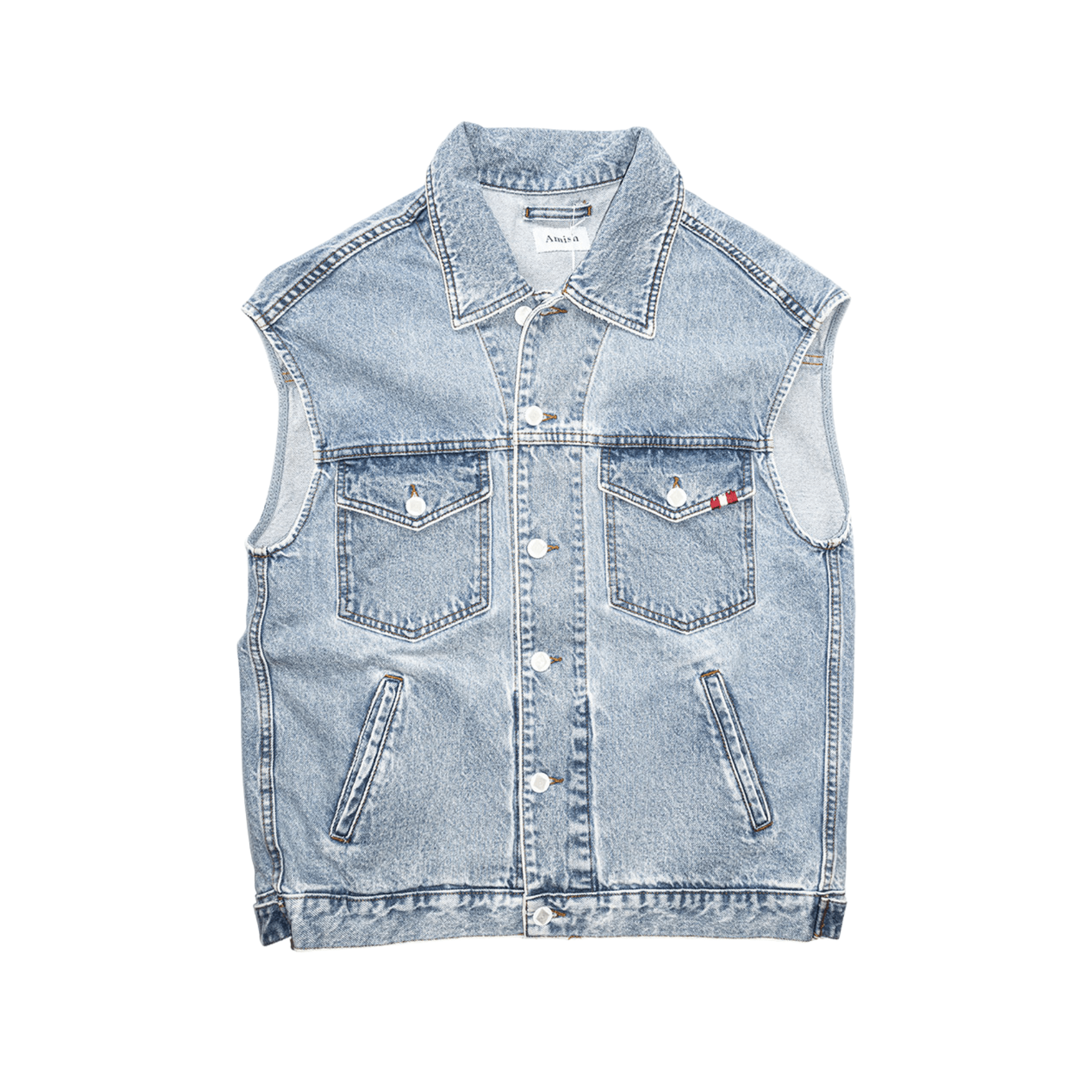 Gilet Over Amish - Denim Real Stone