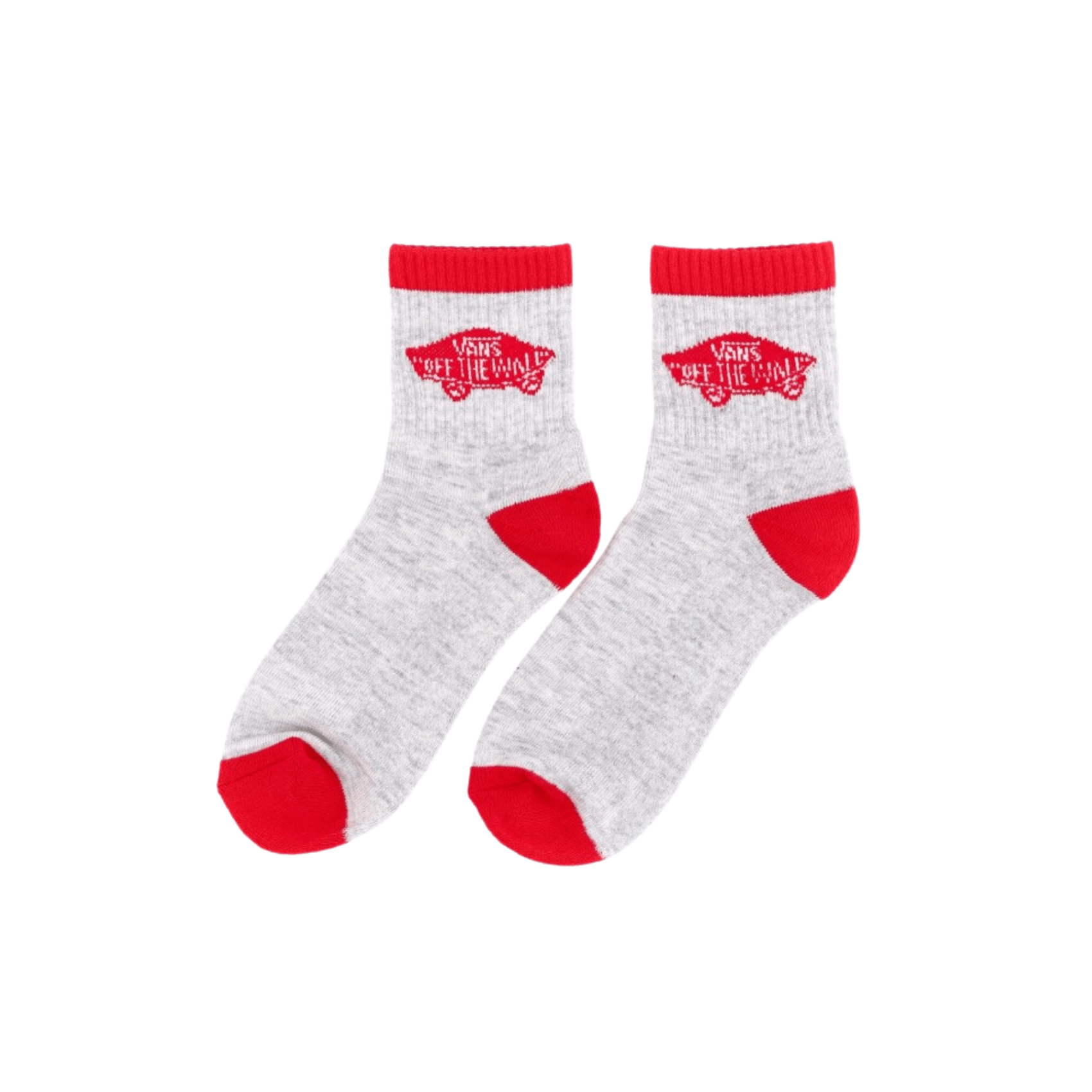 Half Crew Socks - Beige/Red
