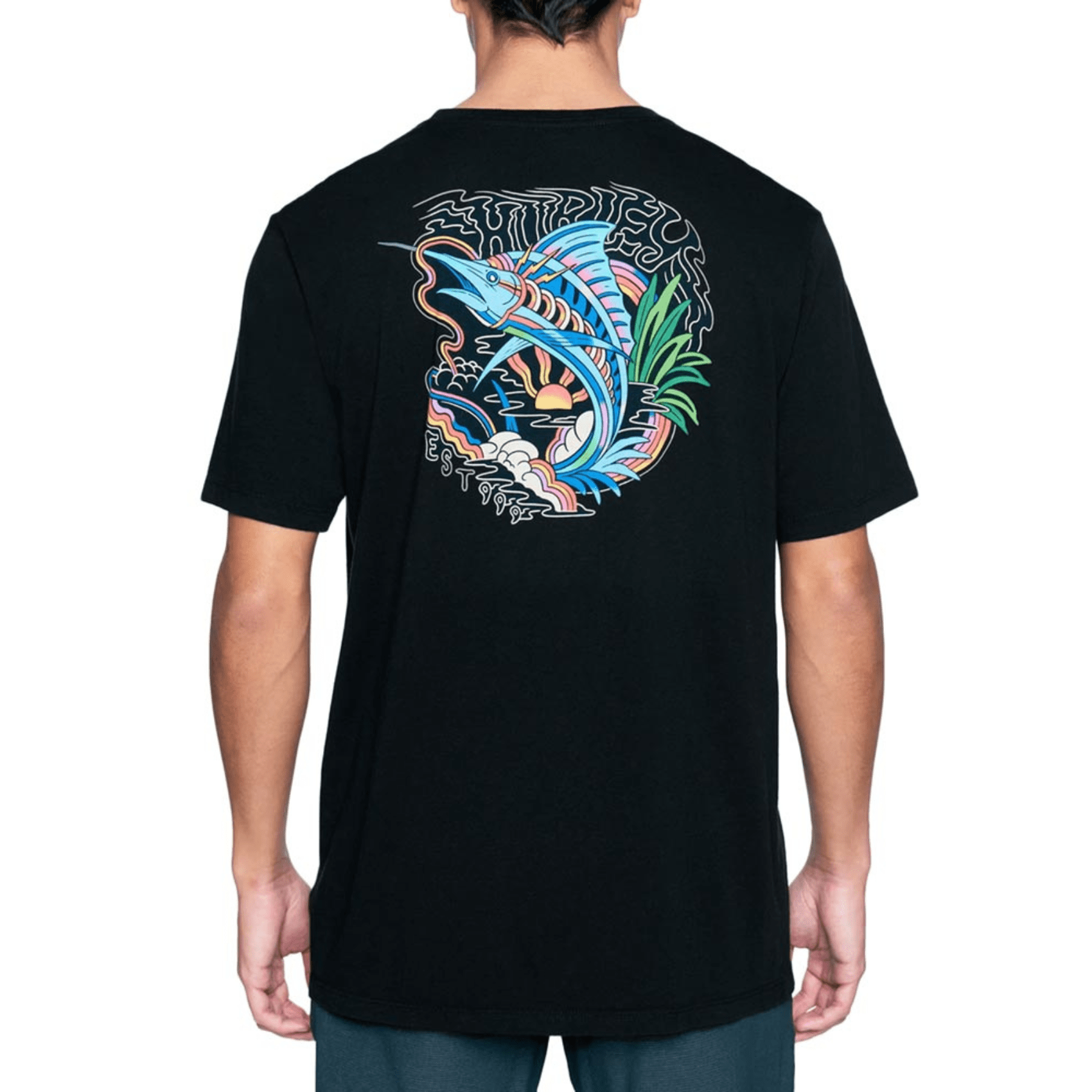 Everyday Washed Trippy Fish Tee - Black