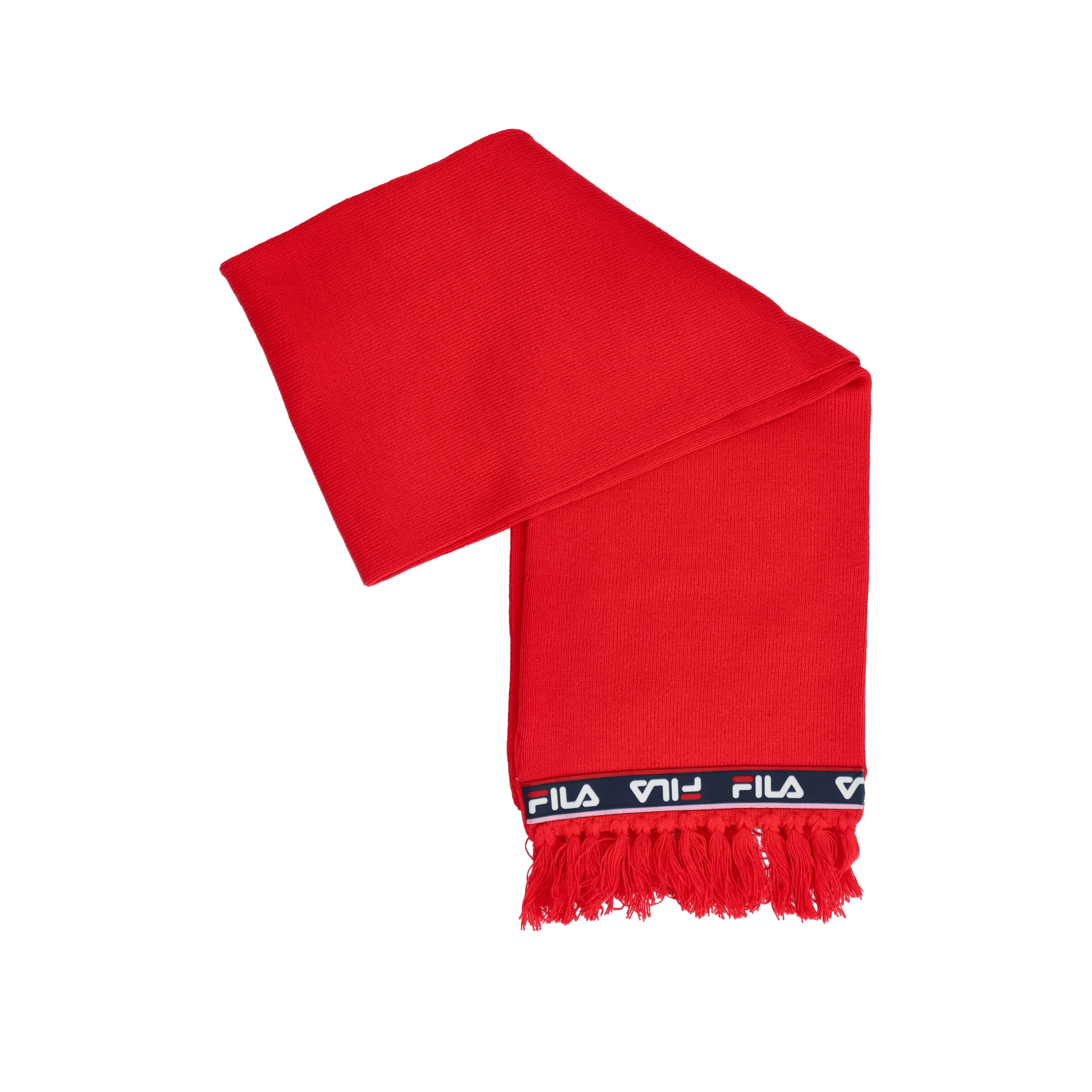 Knitted Taped Scarf - True Red.