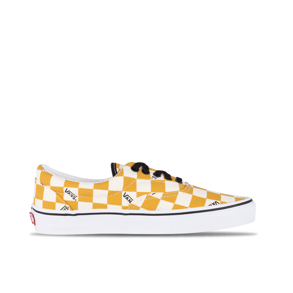 Yellow and sales white check vans